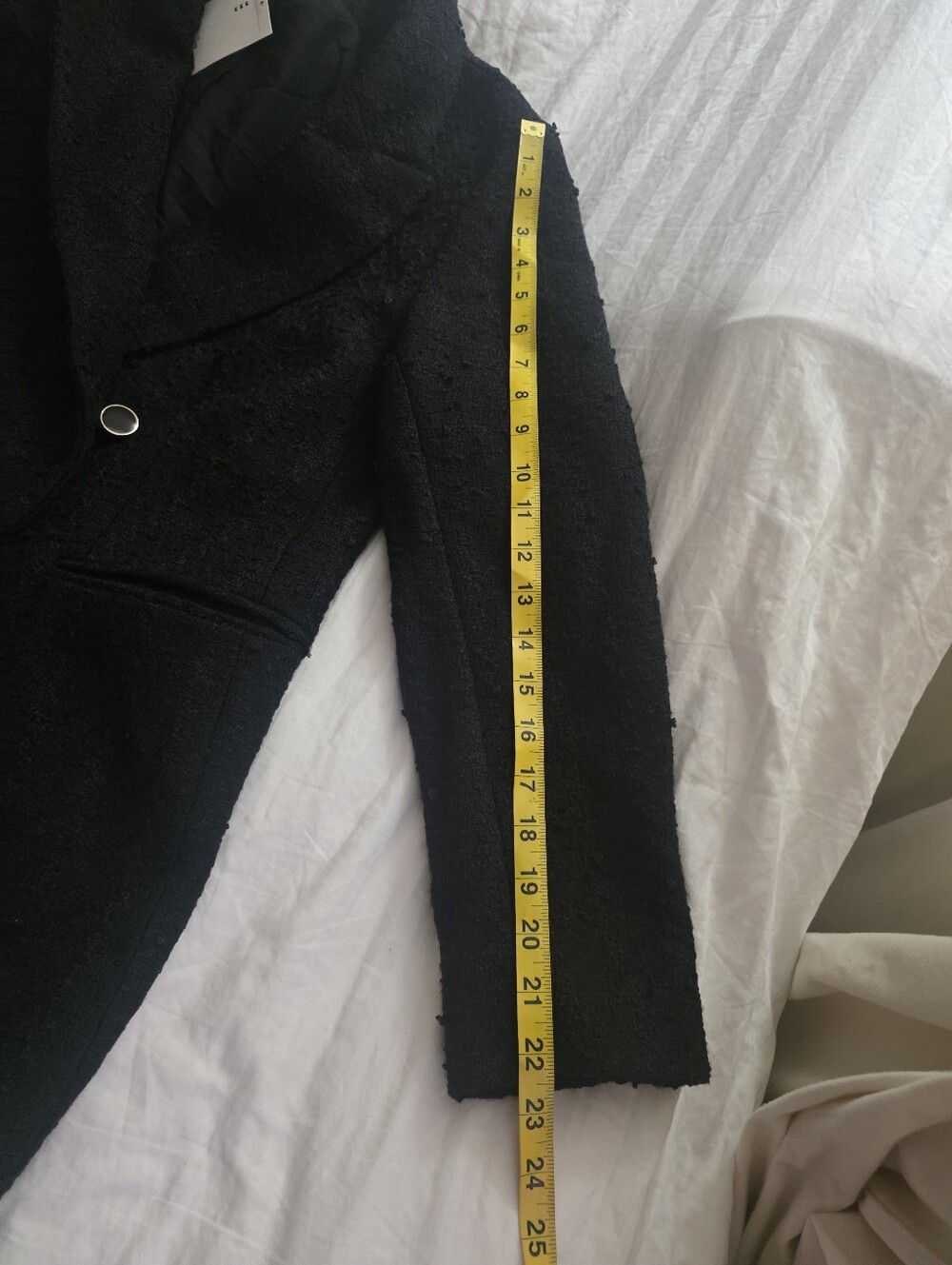 H&m Textured Woven Blazer Sz M Black. Nwt - Picture 7 of 7